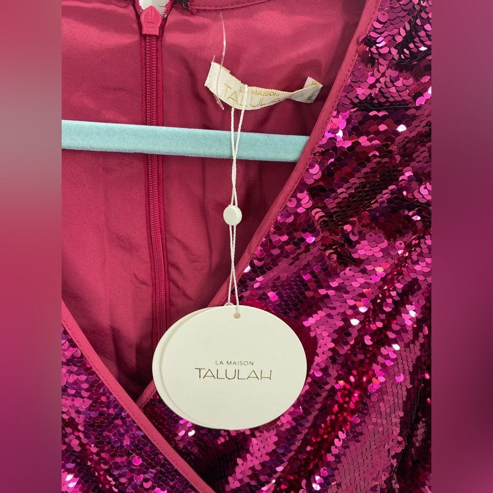 Talulah NWT For Now Mini Sequin Pink Dress Sz S - Picture 4 of 7